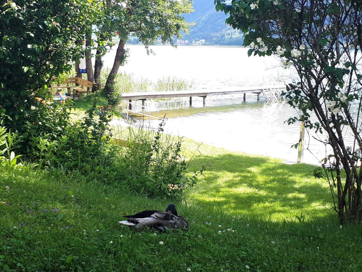 Seeblick Appartement MAREN Haus Hänsel&Gretel direkt am Ossiacher See mit Hallenbad Stiegl Exterior foto